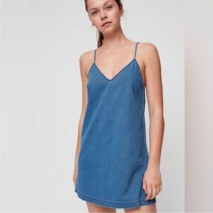 Aritzia Wilfred Free Vivienne Denim Dress Sz XS